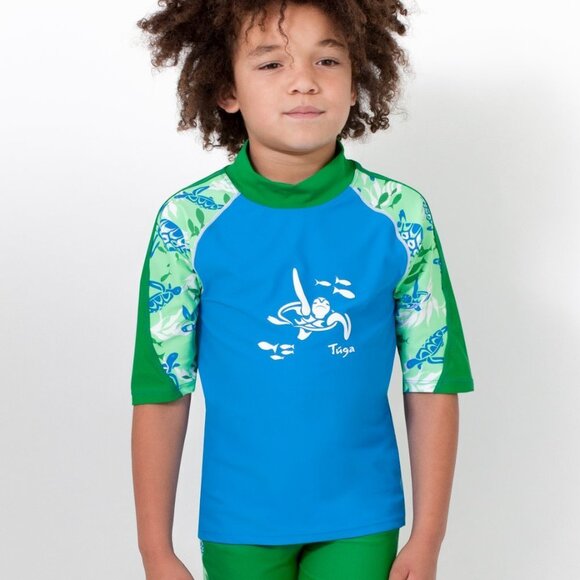 Tuga Boys Offshore S/S Rash Guard (UPF 50+), Moss, 13/14 yrs - Picture 3 of 3